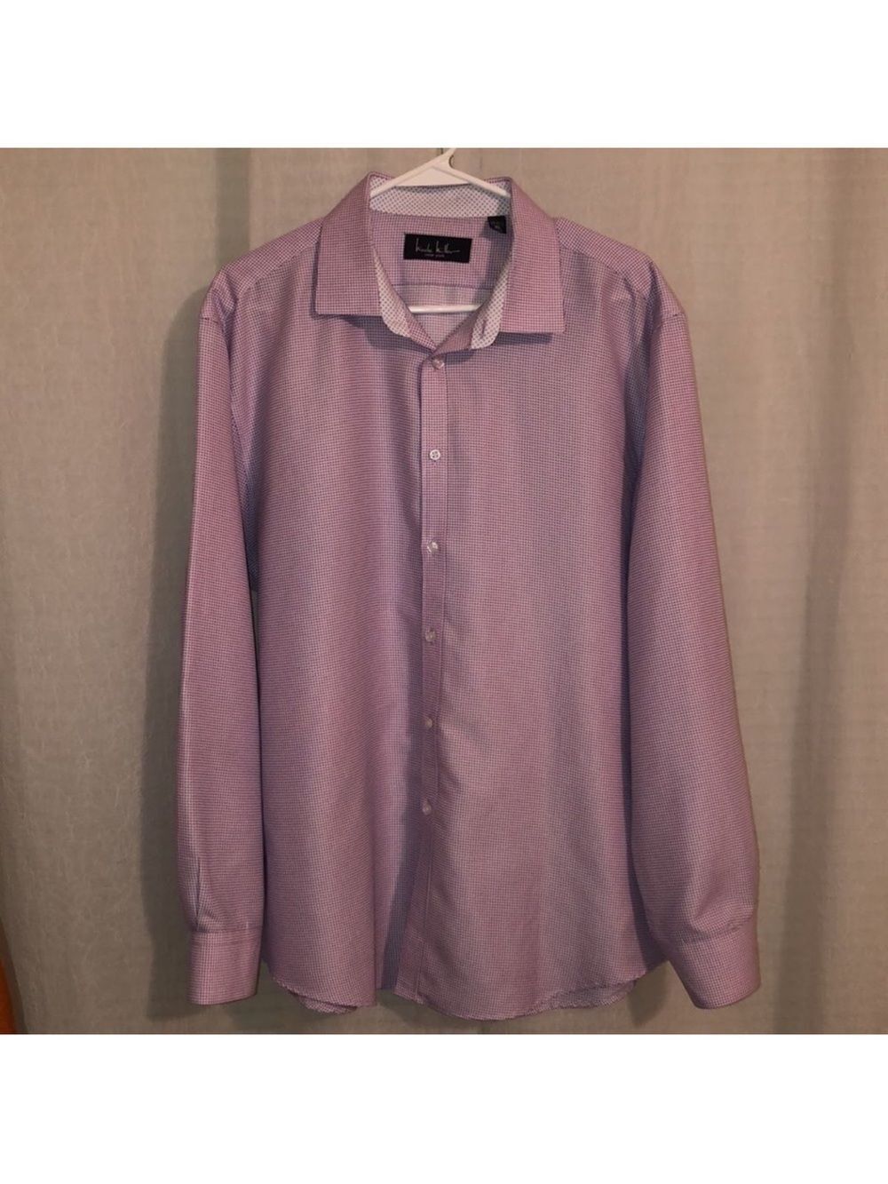 Nicole Miller XL Pink Blue Men’s Dress Shirt